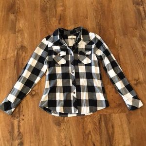ShopHopes Black & White Flannel / Plaid Shirt